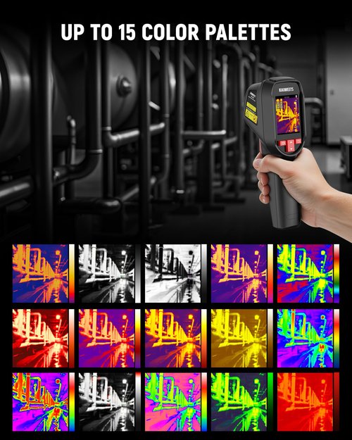 KAIWEETS KTI-200 Thermal Camera, 240x240 High IR Resolution, Thermal Imaging Camera with Laser Pointer, -4°F to 1022°F Infrared Imager, 25Hz Refresh Rate, 15 Color Palettes, 8H Run Time, 50°FOV, IP54