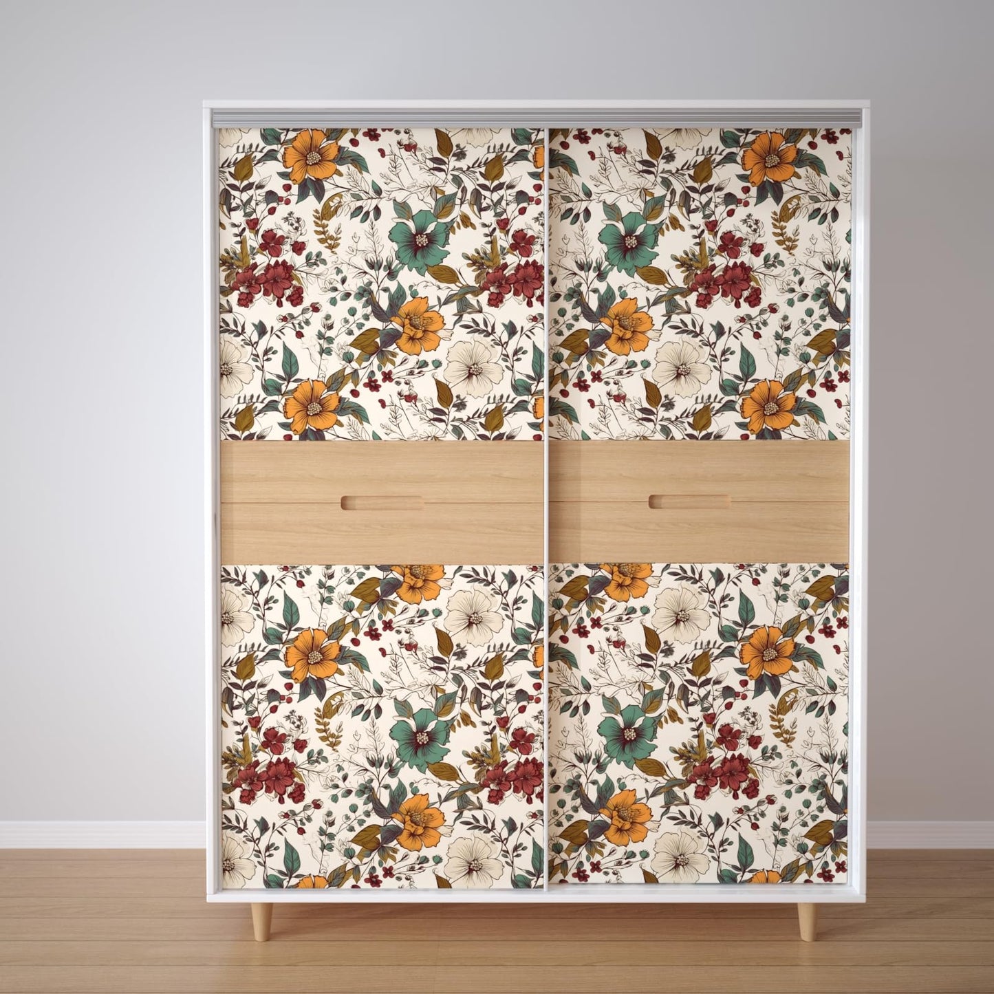 Danodoi Yellow Floral Wallpaper Peel and Stick Vinyl Wallpaper Stick and Peel Colorful Contact Paper for Cabinets Waterproof Self Adhesive Wall Paper for Kitchen Countertop Wall 17.5" x 118"