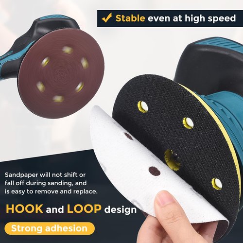 HARFINGTON 12 Pcs 9 Inch Sanding Disc 6 Hole 40 Grit Hook and Loop Sandpaper Random Orbital Sander Pads for Woodworking Automotive Metal Polishing