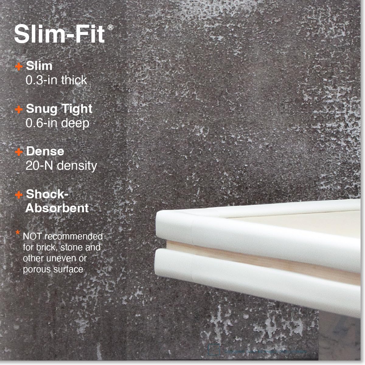 Roving Cove Slimfit Corner Edge Protector for Baby Proofing (Small 18ft Edge 8 Corners), Furniture Safety Bumper Guard, Soft NBR Rubber Foam, 3M Adhesive, Oyster White (Off White)