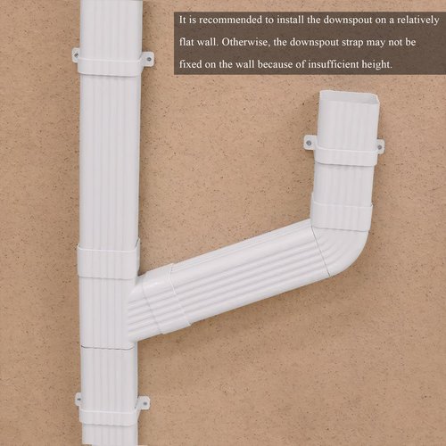 6Pcs Gutter Downspout Strap-3" x 4" Aluminum Alloy Leader Strap Gutter Bracket 3 X 4, White