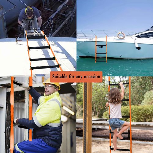 9.8 Feet Fire Escape Ladder, Emergency Fire Ladder for House Residence Reusable Portable Safety Ladders for Windows, Balconies and Sailboats, Kayaks, Etc.