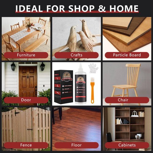 Wood Glue, Strongest Glue for Woodworking, Waterproof Clear Wood Glue for Furniture Heavy Duty, Interior & Exterior Furniture Glue for Crafts, Furniture, Baseboard, cabinets, Door (150g)