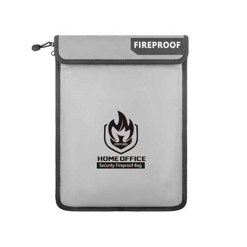 Epritliber Fireproof Document Bag 2000°F, 15x11’’ Waterproof Fireproof Money Bag for Cash, Two Pockets Safe Document Organizer for Valuables, Important Document Folder for Office Home Travel (Gray)