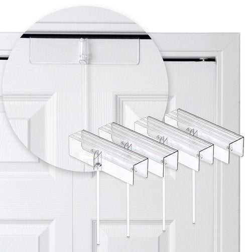 (4- Pack) - Safety Innovations Bi-fold Door Lock - Closet Protection Child and Pet Proof Bi-fold Door Lock - Tool-Free Installation - Unbreakable Clear Polycarbonate - for 1 3/8" Thick Wood Doors