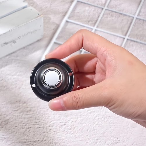 Dreyoo Door Bell Button, Round Metal Doorbell Button Black Wired Lighted Up LED Door Buttons Replacement Solid Iron Doorbell for Home Front Doors, White Light