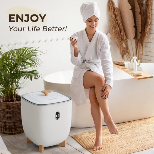 EUHOMY Towel Warmers, Luxury Bucket Towel Warmer, Large Towel Warmer for Bathroom, Auto Shut Off, Fits Up to Two 40"X70" Oversized Towels, Bathrobes, Blankets, PJ's and More, CL1