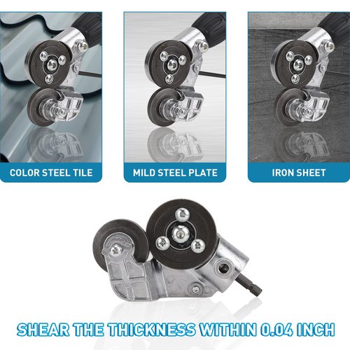 Upgraded Electric Drill Plate Cutter, New Metal Nibbler Drill Cutter Attachment/Adapter, DIY Metal Drill Attachment, Sheet Metal Knife for Cutting Iron, White Sheet, Steel,Copper, Aluminum