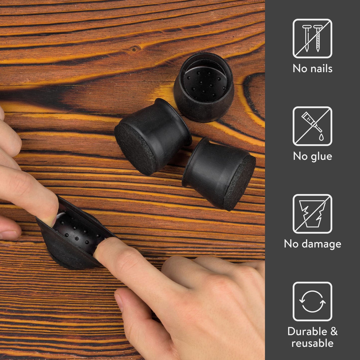 Aneaseit Chair Leg Floor Protectors - Felt Bottom Silicone Pads for Hardwood Floors & Furniture Feet - Chair Leg Caps - Rubber Caps for Chairs - Floor Protectors for Furniture