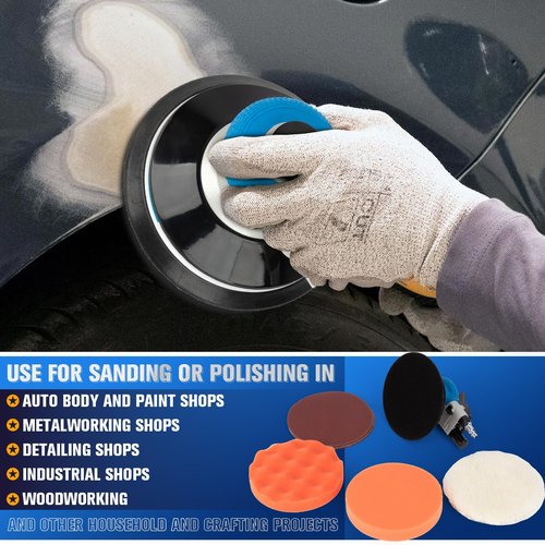 KUIMIT 6" Air Sander Kit - Garage-Ready Dual Action Tool, Car Detailing & Woodworking Hero | Palm-Sized Power w/Free Tool Kits
