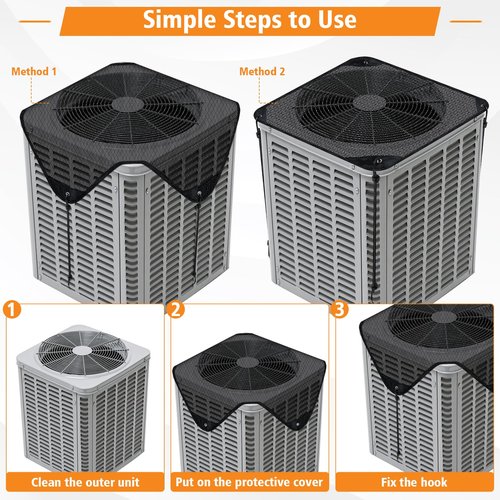 32'' X 32'' Central Air Conditioner Covers for Outside Units,Top Universal AC Unit Mesh Covers Outdoor,Breathable AC Condenser Cover for All Seasons