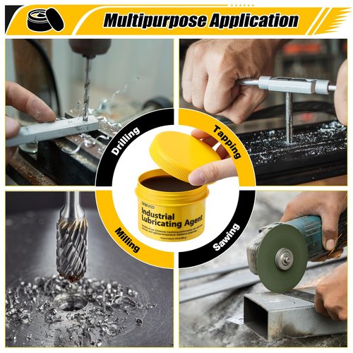Dreyoo Cutting Paste for Drilling Metal, 8.8 oz Jar Metal Drill Bit Cutting Oil Tapping Wax, Industrial Saw Blade Lubricant, Machine Drill Paste for Drilling, Tapping, Sawing, Milling
