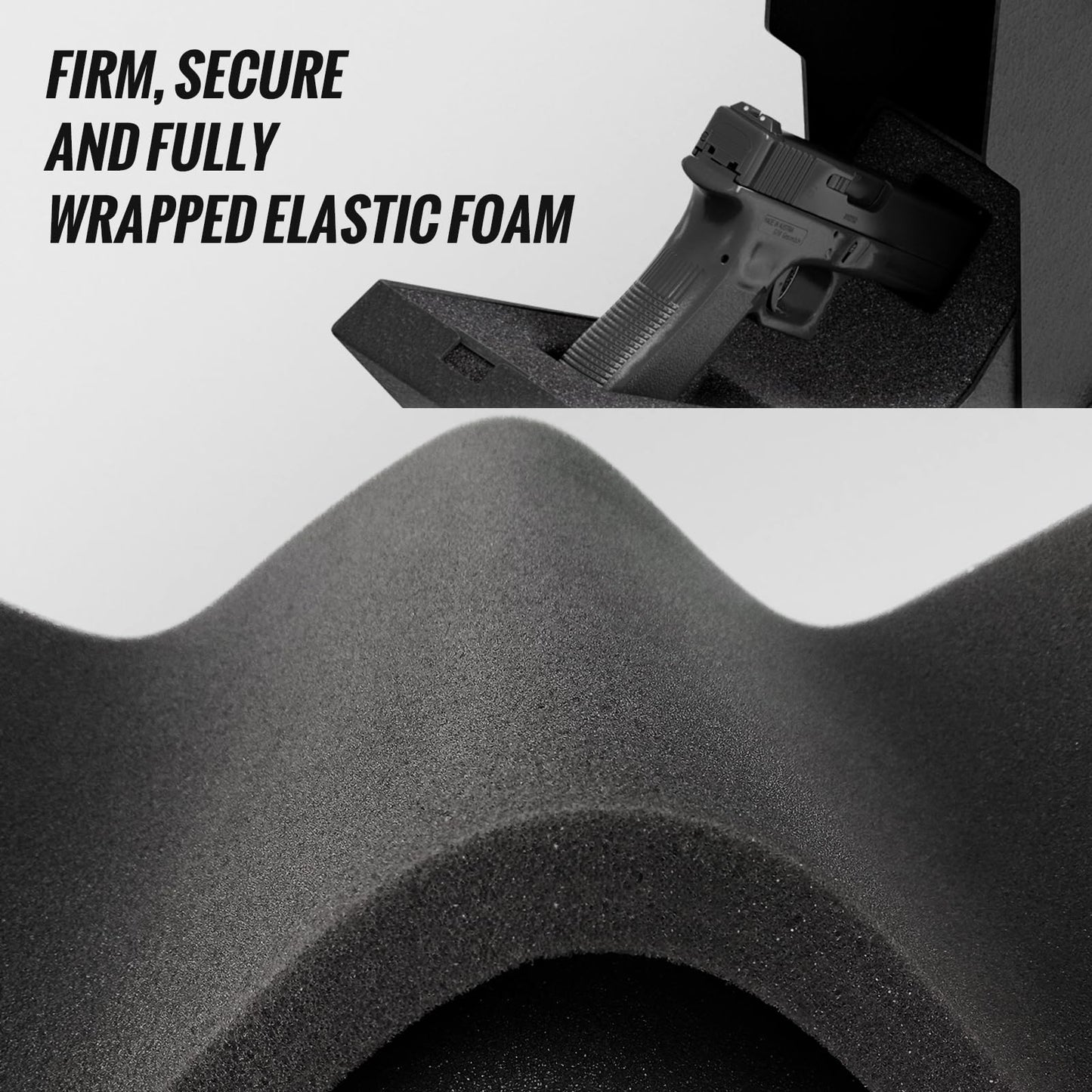 Biometric Pistol Safe LED Light,Quick Access Security Safe with Fingerprint 6-button Backlit Keypad,Auto Open Hidden Hand GunSafe for Bedside Home Nightstand Vehicle Desk (1 GUN UPGRADE)