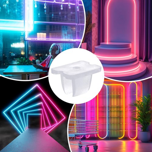 30 PCS LED Strip Light Clips with Fitting Screws, Waterproof LED Strip Mounting Clips, Translucent Rope Light Clips, Neon Mounting Clips Fixing Clamps Holder for 5mm to 6mm LED Strip Lighting