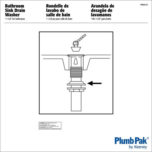 Plumb Pak, 1-1/4 x 2 x 3/8" PP835-57 Rubber Washer/Gasket Basin 1-1/4-Inch by 2-Inch by 3/8-Inch, Color