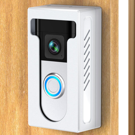 QIBOX Adhesive Video Doorbell Mount Compatible for Ring/Blink Wireless Video Doorbell,No Drill Camera Mount Bracket Cover Holder Corner Kit Accessories (Not Block Doorbell Sensor)