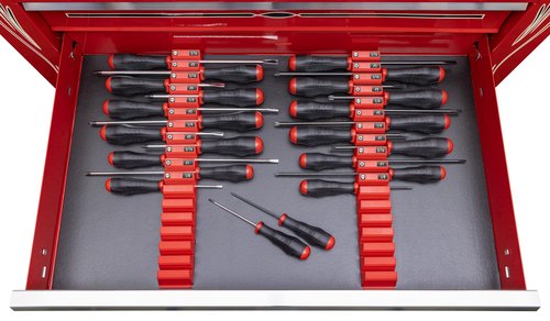 Ernst Manufacturing Screwdriver Pro - Modular Screwdriver Organizer for 13 Tools with Anti-Slip Base, Red - Made in the USA