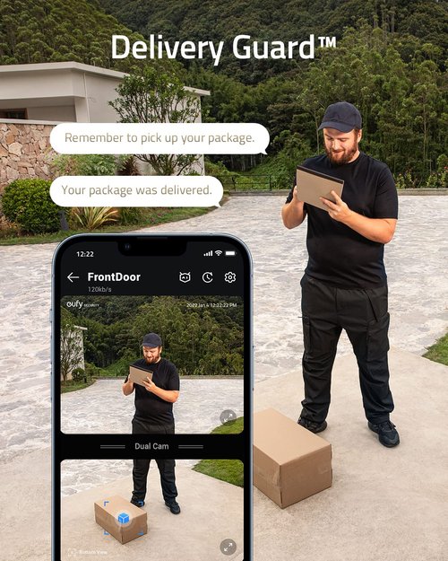 eufy Security Video Doorbell S330, 2K HD Video Doorbell, HD Security Camera, Battery-Powered Add-On, Dual Motion Detection, Package Detection, Family Recognition, No Monthly Fee, Motion Alerts