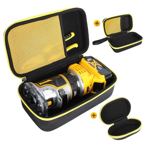 AIKANG 3 Pcs Hard Case for DEWALT 20V Max XR Cordless Router, Brushless(DCW600B), Portable Carrying Storage Bag for Router Bits