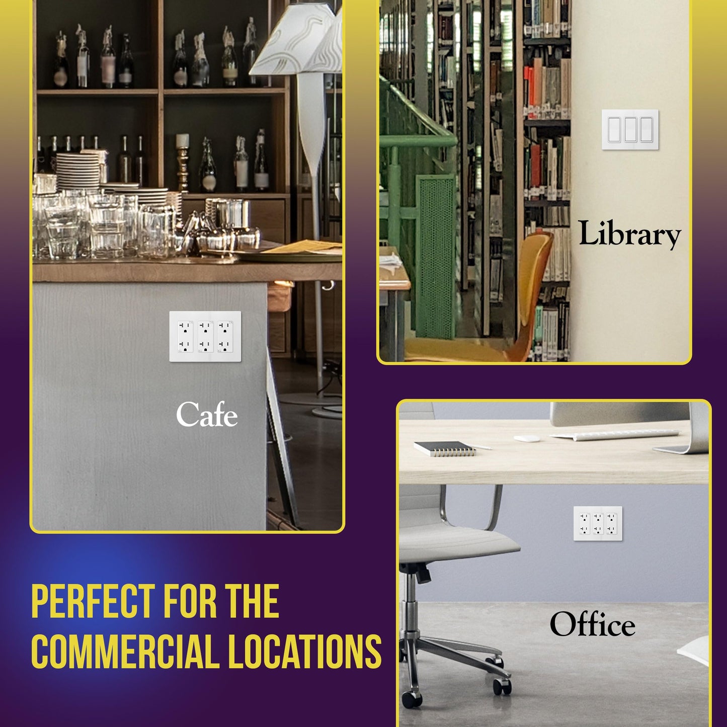 ENERLITES Screwless Decorator Wall Plate Child Safe Cover, Size 3-Gang 4.68" H x 6.53" L, Unbreakable Polycarbonate Thermoplastic, SI8833-W-5PCS, Glossy, White (5 Pack)