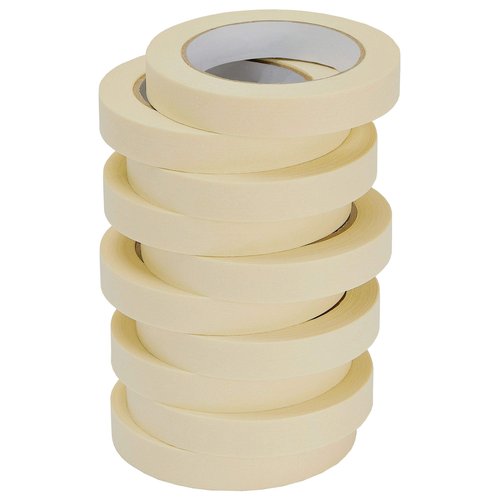 Lichamp Masking Tape 10 Pack General Purpose Beige White Color, 0.75 inch x 55 Yards x 10 Rolls (550 Total Yards), for Painting, Home, Office, School Stationery, Arts, Crafts etc. (3004)