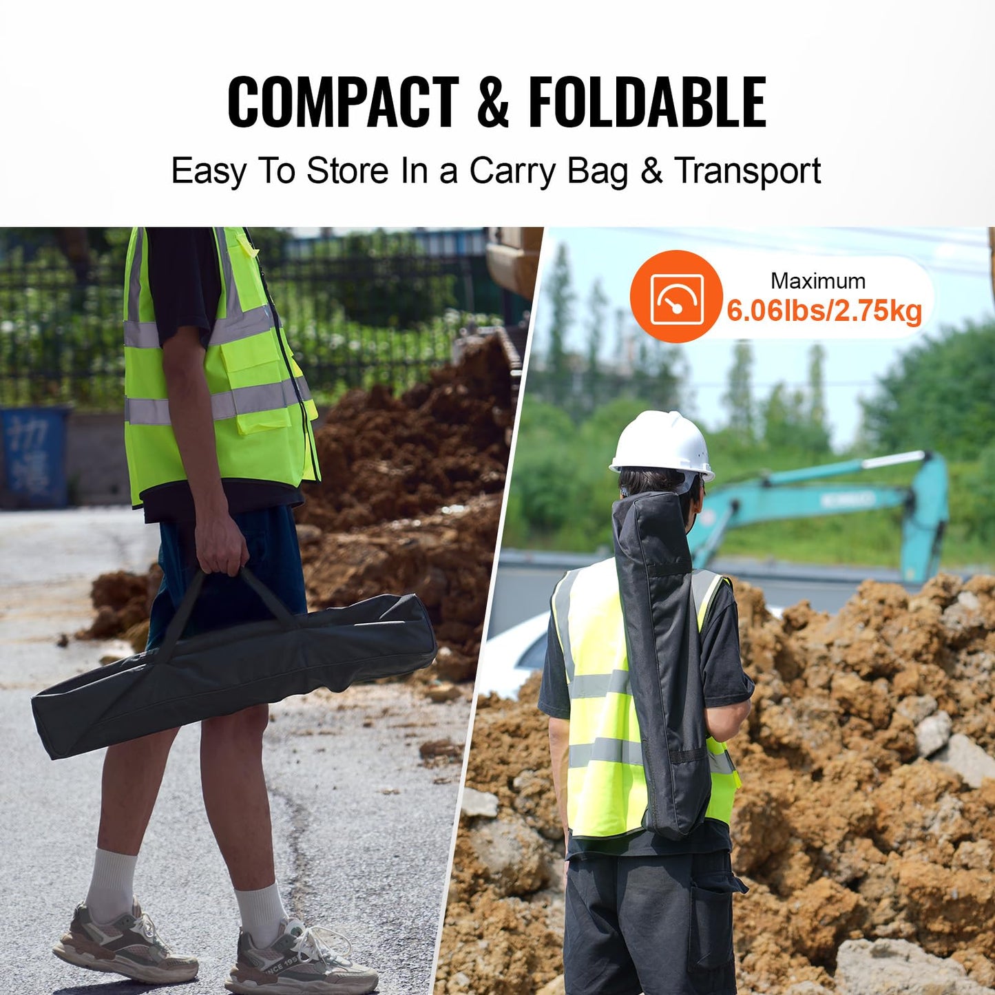 VEVOR Laser Level Tripod, 1/4"-20 & 5/8"-11 Thread Mount, 40.94-133.85 inch Height Adjustment with Level Bubble & Heavy-duty Stand, Extendable Pole Lightweight Aluminum Tripod for Laser Scanner