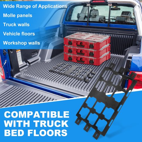 MorningRo Mounting Plate Compatible with Milwaukee/Packout Toolbox Aluminum Steel Mounting Base Storage Toolbox on Wall or Floor (Full Plate)