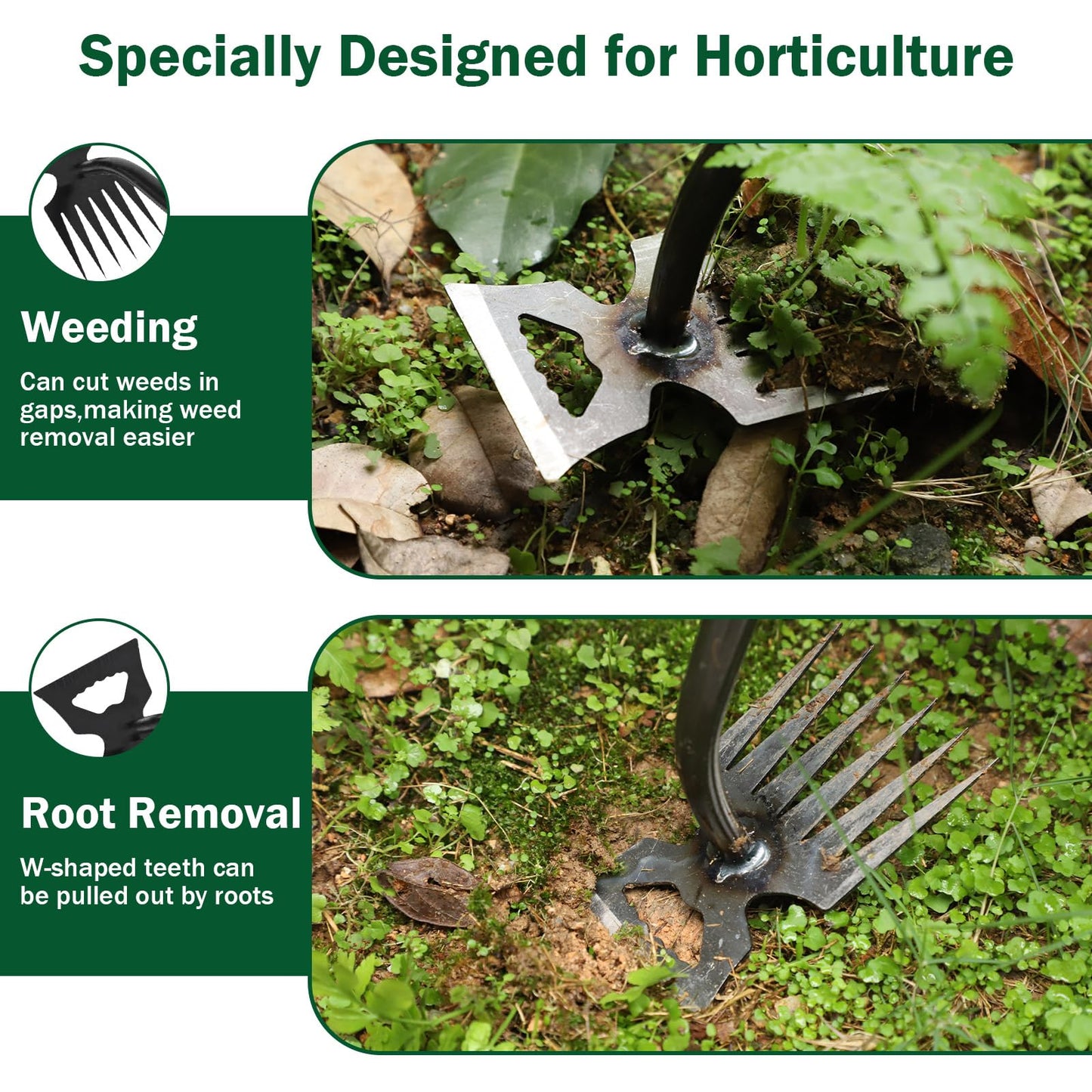 Pnylqo Weed Remover Tool,Portable Garden Weeder Tool,2026 New Gardening Weeding Tools,for Garden Hand Tools for Vegetable Gardening Backyard Farm Planting & Uprooting Weeding Tool (6 Teeth)