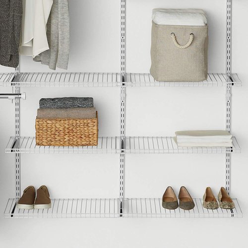 Rubbermaid Configurations 26" Shelving Kit, Set of 2 Shelves, White, Expandable, Organization for Home/Laundry/Bathroom/Mudroom/Pantry/Linen Closet/Garage
