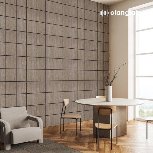Olanglab Wood Veneer Wall Panels 6 Pack, 24‘’X48‘’ Sound Absorbing Panels for Noise Reduction, Checkered