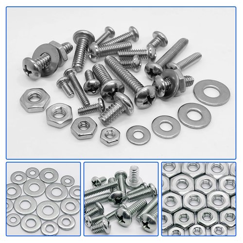 1110PCS Nuts and Bolts Assortment Kit, Stainless Steel Hardware Assortment Kit with Assorted Screws, Nuts, Bolts and Washers（#4-40#6-32#8-32#10-24）