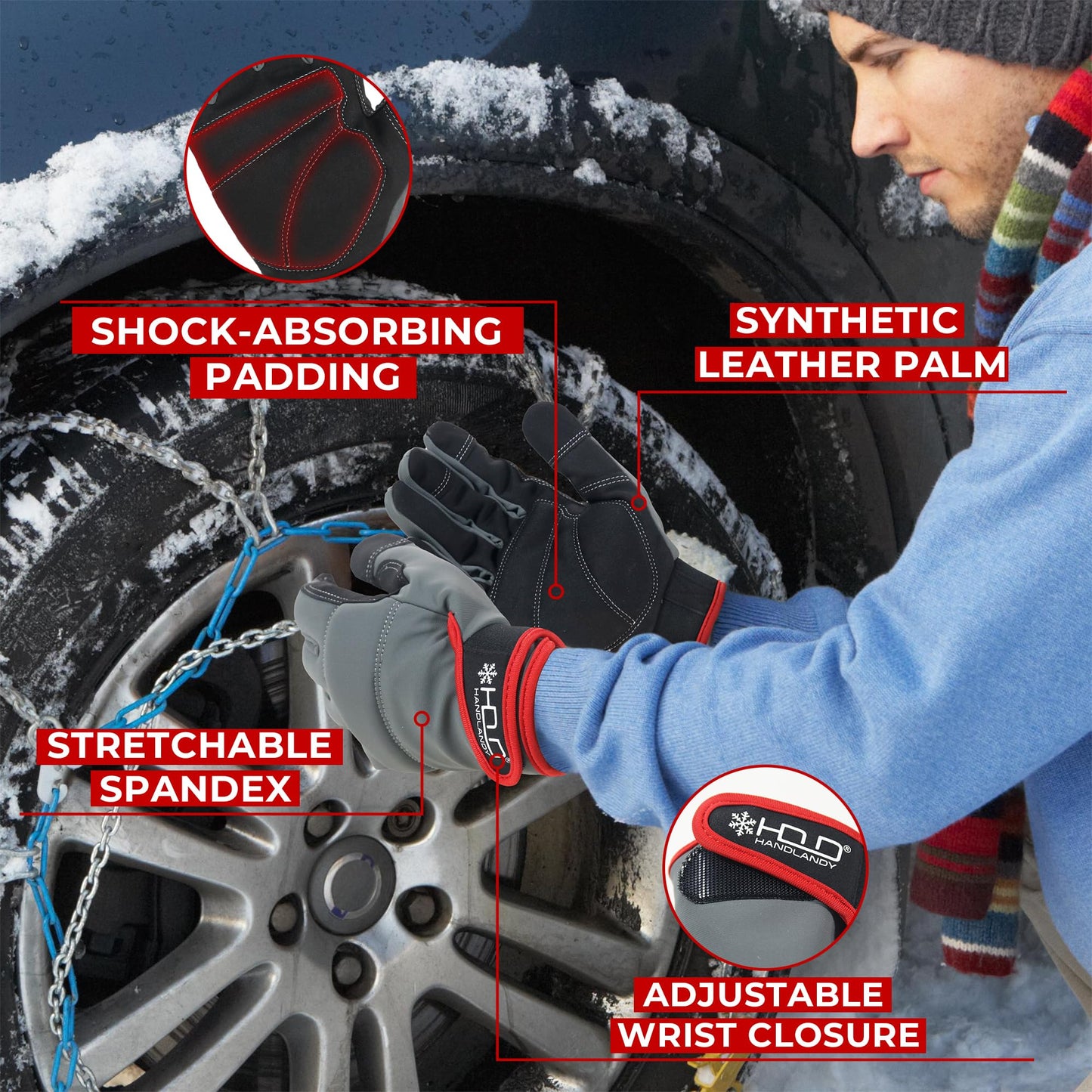 HANDLANDY Winter Work Gloves for Men & Women, Utility Mechanic Working Gloves Touch Screen, Flexible Breathable Gardening Gloves for Yard Maintenance (2X-Large, 1 Pair)