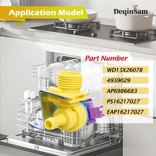 WD15X26078 Water Inlet valve Compatible with GE Dishwasher Assembly Replacement 4959029 AP6986683 PS16217027 EAP16217027,Compatible GDT635HSM4SS GDF510PGM4BB CDT800P2N4S1 GDP645SYN3FS GDP665SYN2FS