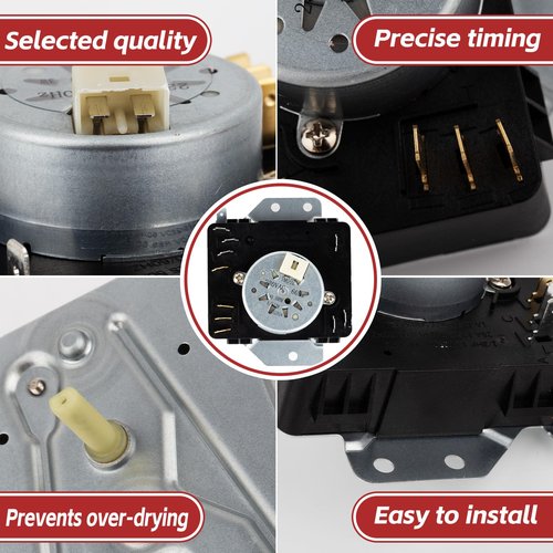 W10185982 Dryer Timer Compatible with Whirlpool, KitchenAid, Jenn-Air, Amana, Magic Chef, Admiral, Norge, Roper, Replaces AP6016541, PS11749831, WPW10185982