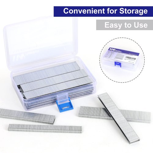 HW HAMWOO 18 Gauge 3000PCS,1/4" Narrow Crown Staples (1/2",3/4",1"),18GA Nail Gun Nails Assorted, Suitable for Most Brand of 18 Gauge Pneumatic and Electric Brad Nailer (Silver)