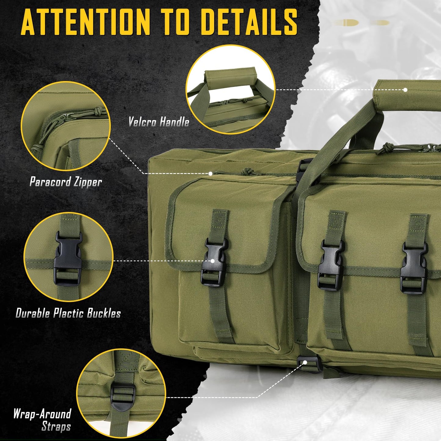 DULCE DOM 36 inch Double Rifle Case Soft Gun Bag for Rifles Pistols Storage & Transportation, All Around Shooting Range Tactical Backpack, Valentine Gifts for Men Boyfriend Husband