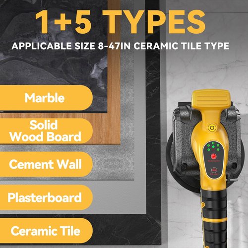Tile Vibration Tool for Dewalt 20V Battery, Cordless Tile Vibration Leveling Machine, Tile Suction Cup Tool with Bubble Level Gauge, 5 Speed, Lock Design, for Floor Wall (Battery Not Included)