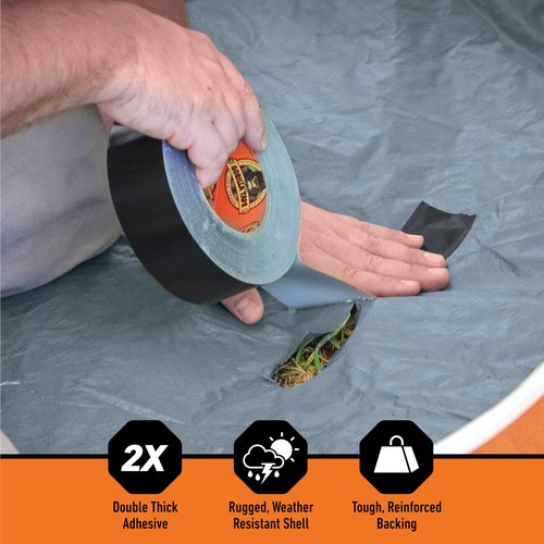 Gorilla Duct Tape, Black Tape, 1.88" x 50 yd (Pack of 1) - Heavy Duty and Weather Resistant for Indoor or Outdoor