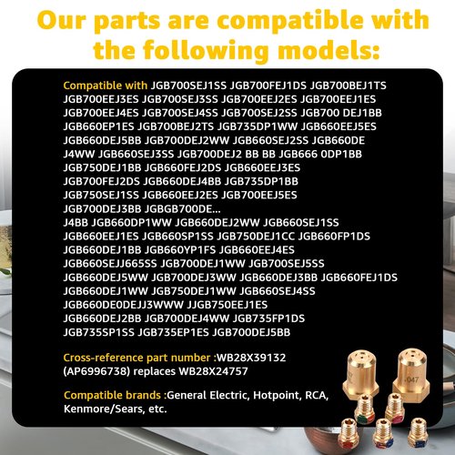 WB28X24757 WB28X39132 LP Gas Range Stove Oven LP Conversion Kit Compatible With GE Gas Ranges JGB700SEJ1SS JGB700FEJ1DS JGB700BEJ1TS etc