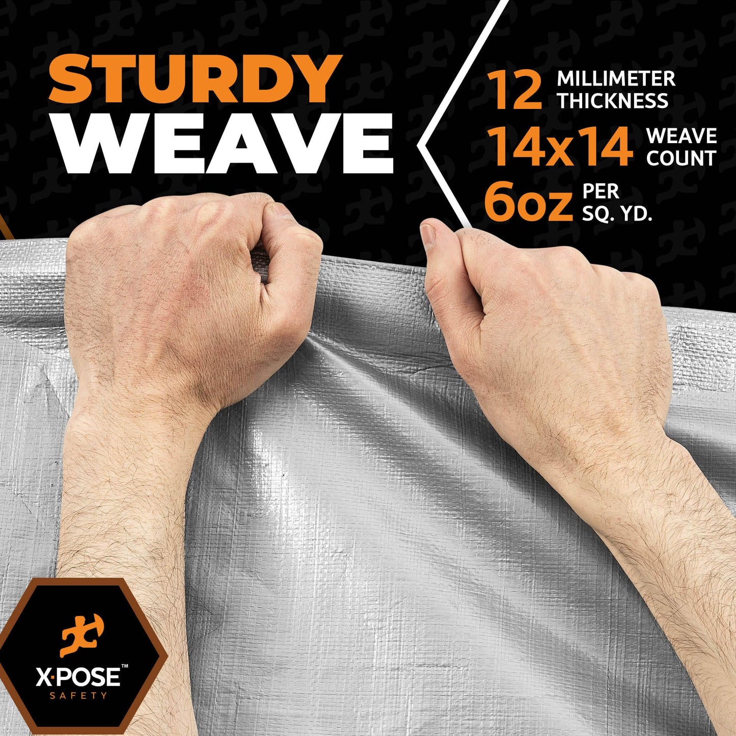 Heavy Duty Silver Poly Tarp 20' X 30' - Multipurpose Protective Cover - Durable, Waterproof, Weather Proof, Rip and Tear Resistant - Extra Thick 12 Mil Polyethylene - by Xpose Safety