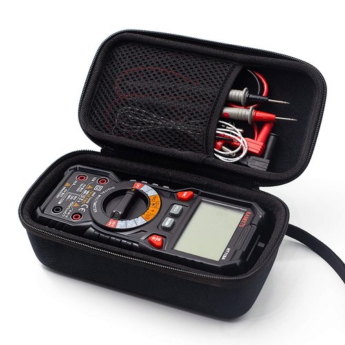 KAIWEETS HT118A/HT118E Multimeter Case, Protective Hard Storage Bag, Replacement with Mesh Pocket for Digital Multimeter TRMS 6000/20000 Counts Volt Meter Auto Ranging (Case Only, No Multimeter)