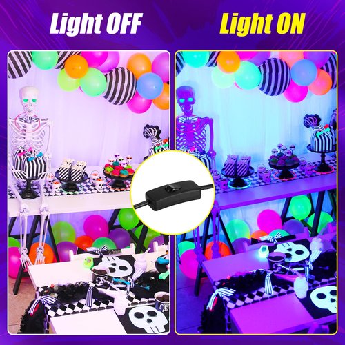 NEWREACH 45W Black Light, LED Blacklight Bar with 6.6ft Cord, Glow in The Dark Light Up 28x28ft, for Glow Party, Neon Decoration, Body Paint, Fluorescent Poster, Birthday, Halloween, Bedroom