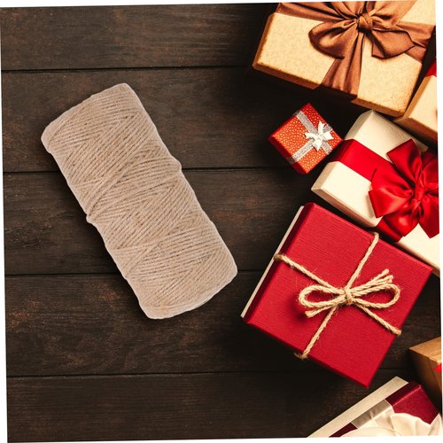 Angoily 1 Roll Natural Jute Twine for Crafts Gardening Decoration Durable String for Wrapping Macrame Projects Floral Arrangements Material