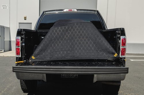 CAT Water Resistant Woven Utility Blanket, 72-Inch x 60-Inch Outdoor Tarp Material Padded Blanket, Rivets for Tie Downs, Park Picnic, Moving, Protect Furniture, Brown Black - 980788N
