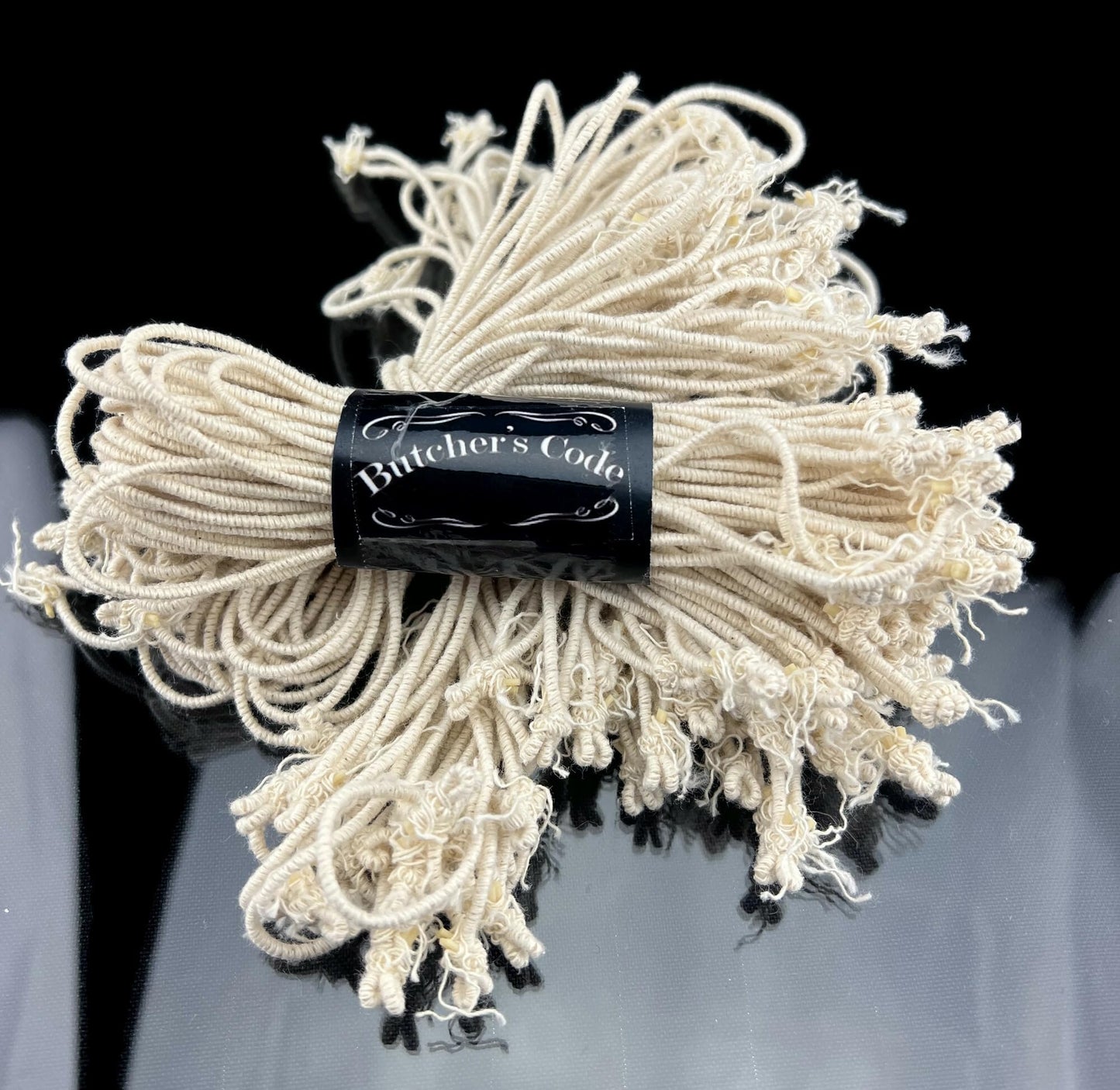 Butchers Code Rotisserie Cooking Ties – 50 Heat-Safe Cotton Elastic Loops | Trussing Twine for Chicken, Turkey, Meat, Roast, Grill, Oven Use