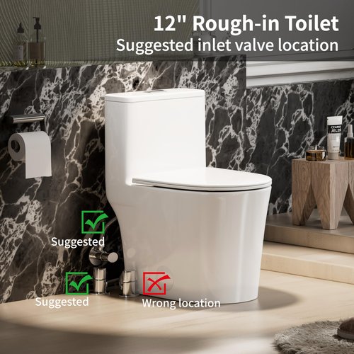 CANEST Compact One Piece Toilet for Bathrooms, Round Small Toilet with Siphon Dual Flush and MAP 1000g, Quiet Soft Close Seat, Space Saving, Standard 12" Rough-In, Easy Clean Ceramic Short Bowl