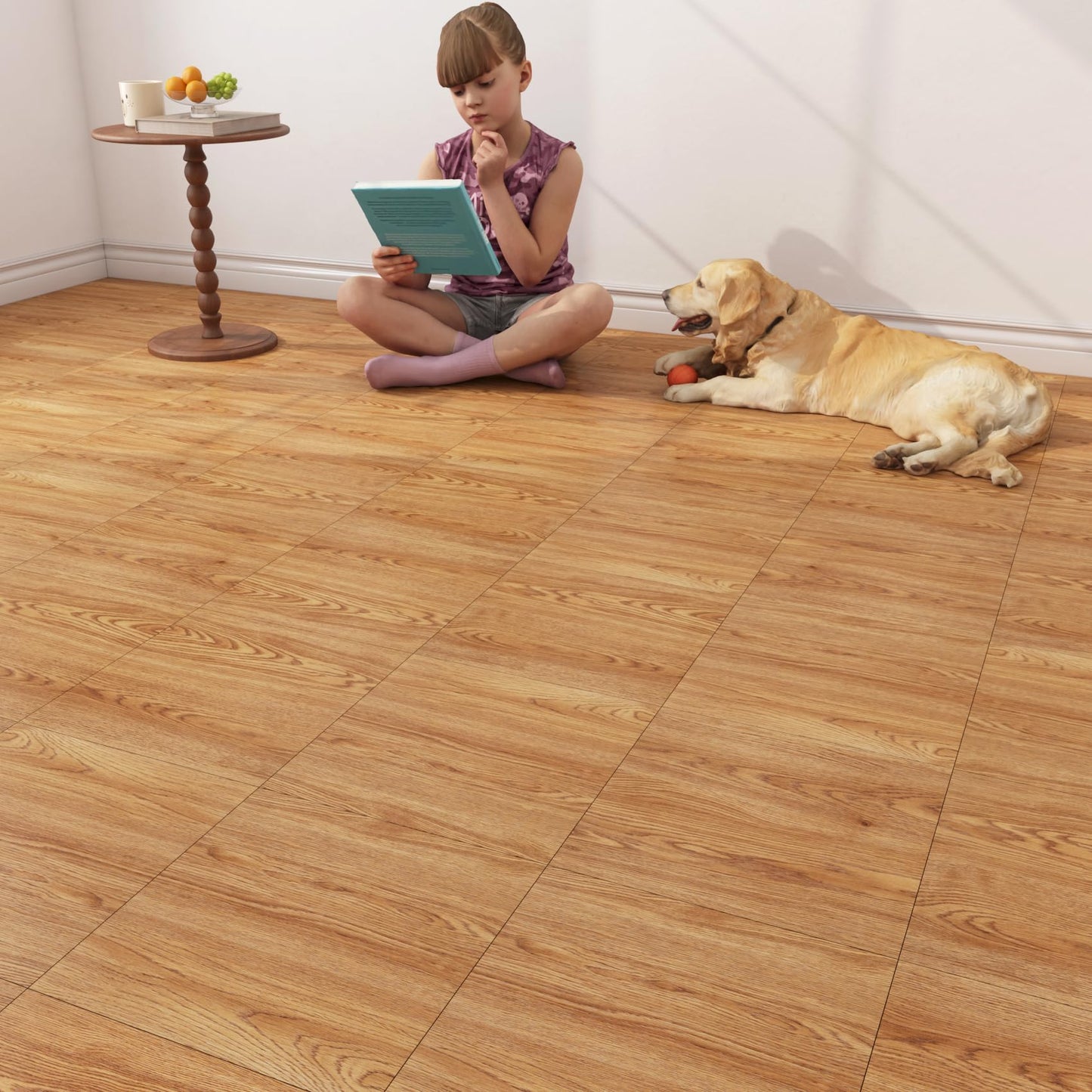 Yenhome 6"X36" Peel and Stick Vinyl Flooring Waterproof Peel and Stick Floor Tile Bathroom Kitchen Flooring Temporary Self Adhesive Floor Tiles for Renter Wood Scratch Resistant 35Plank 52.5Sq.Ft