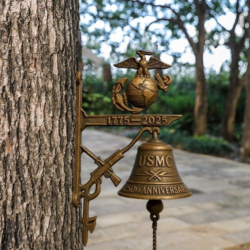 USMC 250th Anniversary Commemorative Doorbell,Patriotic Veteran Gift Easy Install Loud Chime for Home