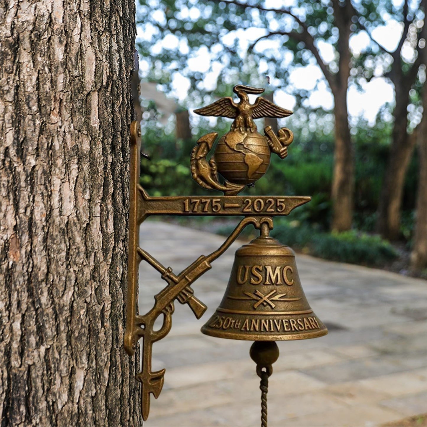 USMC 250th Anniversary Commemorative Doorbell – Patriotic Veteran Gift with Easy Install and Loud Chime for Home