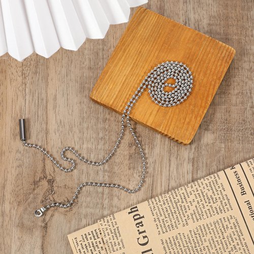 4Pcs Ceiling Fan Pull Chain Extender 1 Meter Stainless Steel Pull Chains String Extension qith Connector,3mm Beaded Ball Light Switch Chain Extender for Ceiling Fans and Light Fixtures